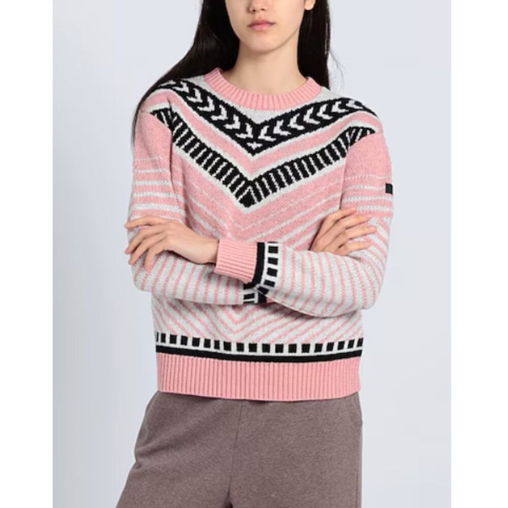 Roxy Women's Pink and Black Cozy Sound Technical Jumper Sweater Size Small